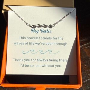 Silver Friendship Wave Bracelet